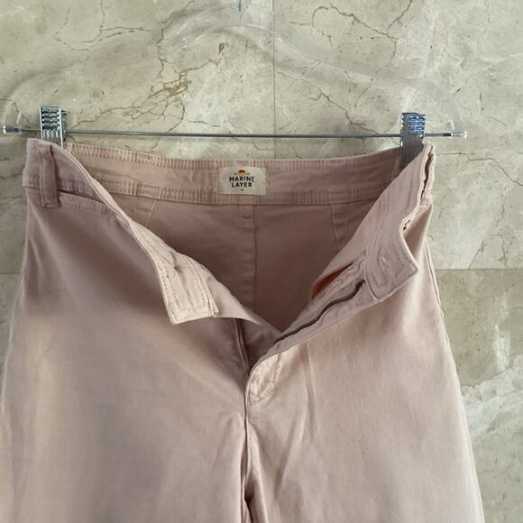 Marine Layer Bridget Crop Pants Size 10 Peach Whip Wide Leg Slim Fit Fall Preppy - Picture 5 of 12